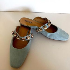 Just Fab Jeweled Mules, size 8